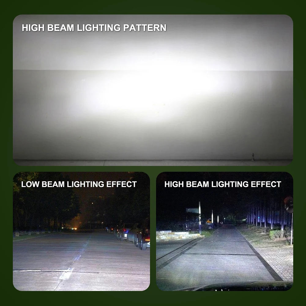 Two pieces LED H1 H3 H7 H4 H13 H11 9004 880 9007 Auto S2 Car Headlight Bulbs 72W 8000LM 6500K for 9V to 36V 200M lighting range