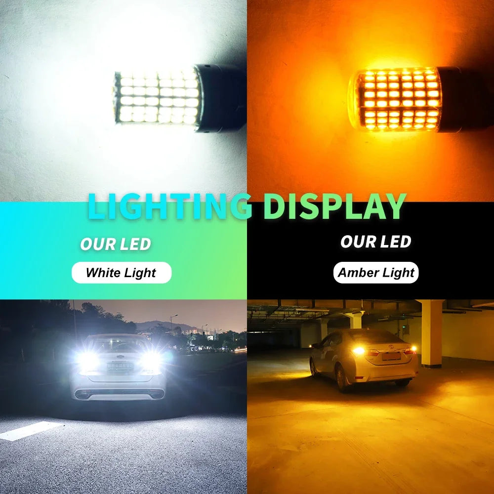1x P21W PY21W Car LED Bulb Ba15s 1156 Bau15s T20 WY21W W21W 7443 High Power LED Signal Light Canbus No error Auto Reverse Lamp