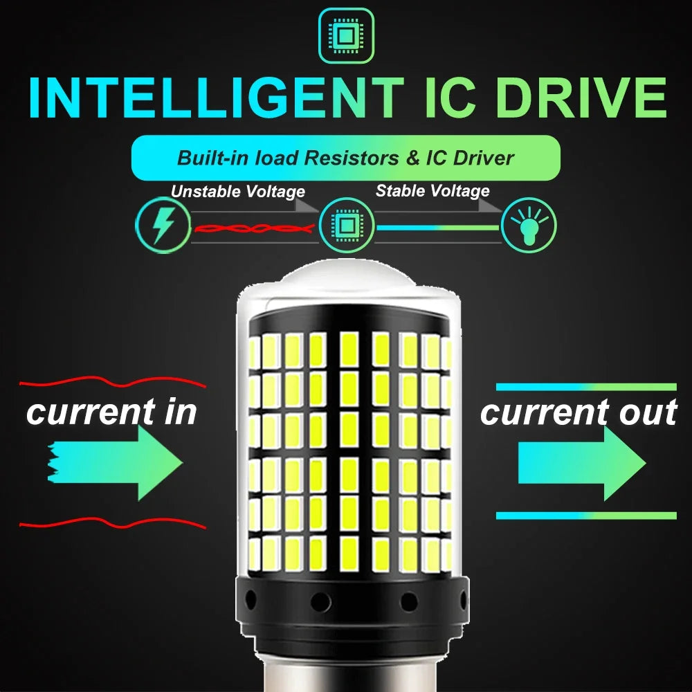 1x P21W PY21W Car LED Bulb Ba15s 1156 Bau15s T20 WY21W W21W 7443 High Power LED Signal Light Canbus No error Auto Reverse Lamp
