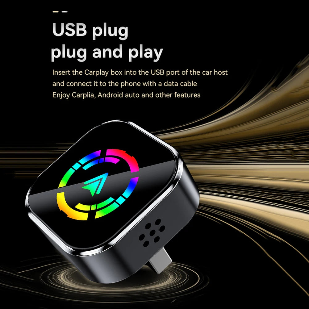 2 in 1 Wired to Wireless CarPlay Adapter Plug & Plug Bluetooth WiFi Auto Connect Converts for Wired CarPlay/Andriod Auto Car