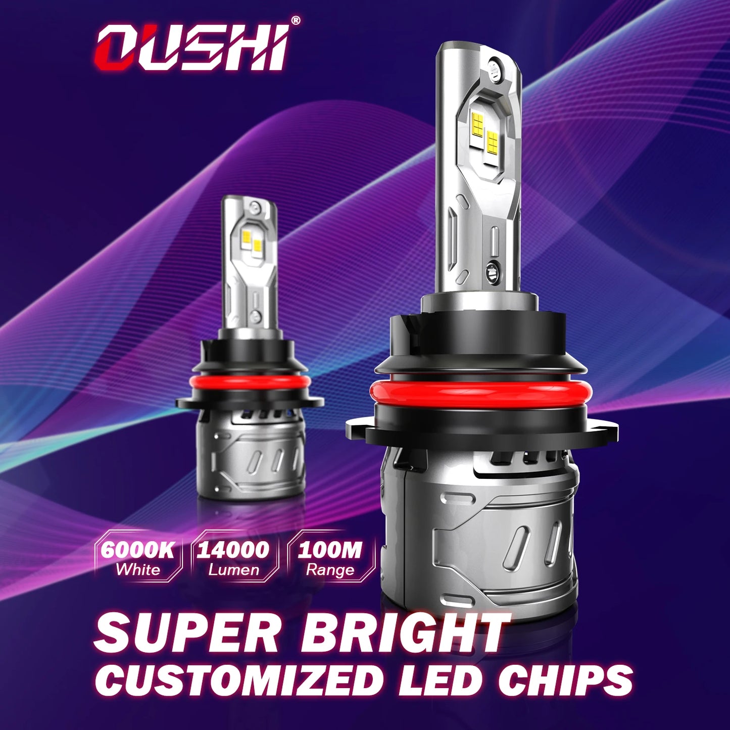 2Pcs Canbus 9007 HB5 LED Headlight Bulbs 14000LM 100W Mini Size Headlamps For Suzuki Vitara Samurai Jimny Swift Grand Vitara