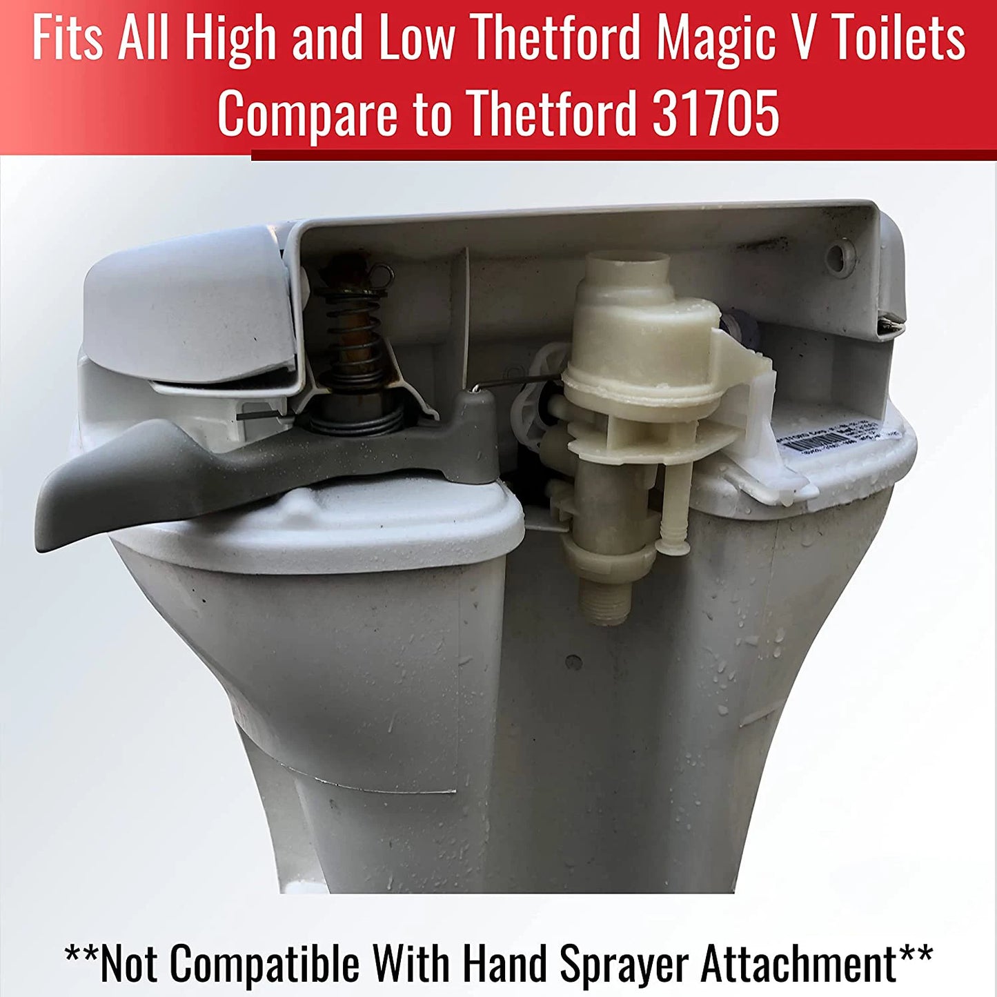 Upgraded Toilet Water Module Assembly Compare To Thetford 31705 Valve Magic V Toilets, Leak Resistant Increased Lifespan