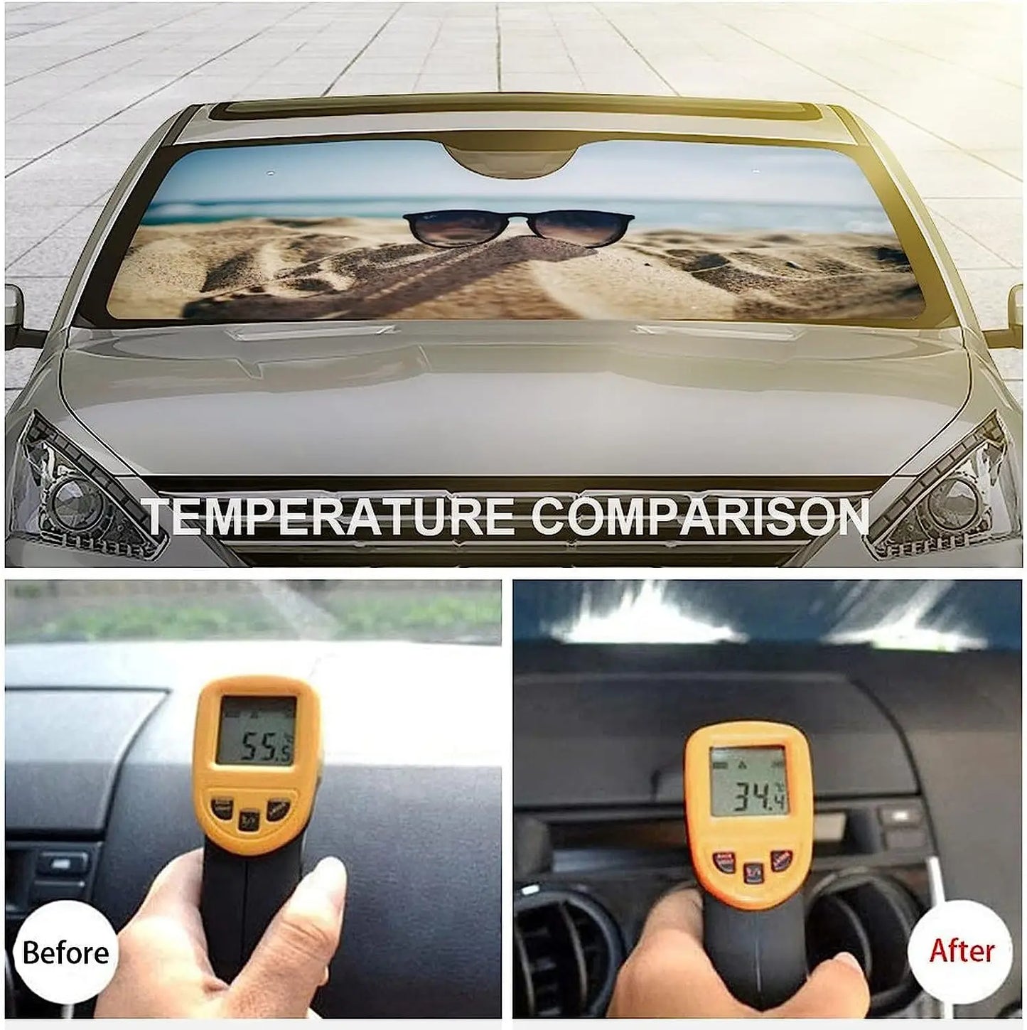 Custom Car Windshield Sun Shade Personalized Sunshade for Car Windshield with Photo Text Customized Car Sun Visor S/M Size