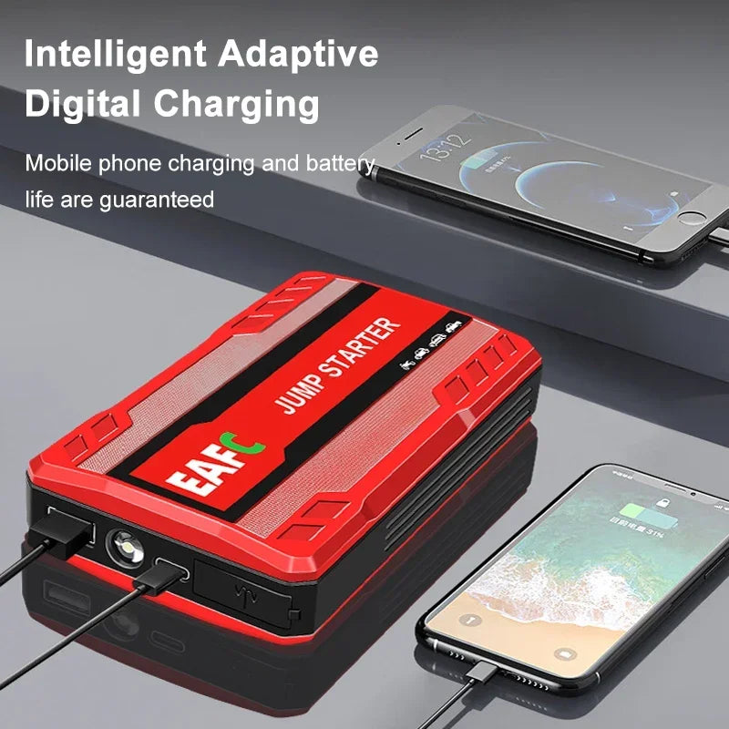 Car Battery Starter Portable Charger Auto Jump Starter 12V Petrol Diesel Car Emergency Booster Start with LED Light