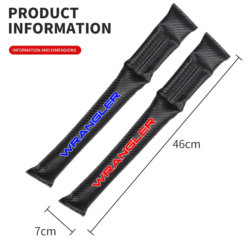 Carbon Fiber Car Interior Seat Gap Plug Filler Pad For Jeep Wrangler JK JL TJ YJ Accessories