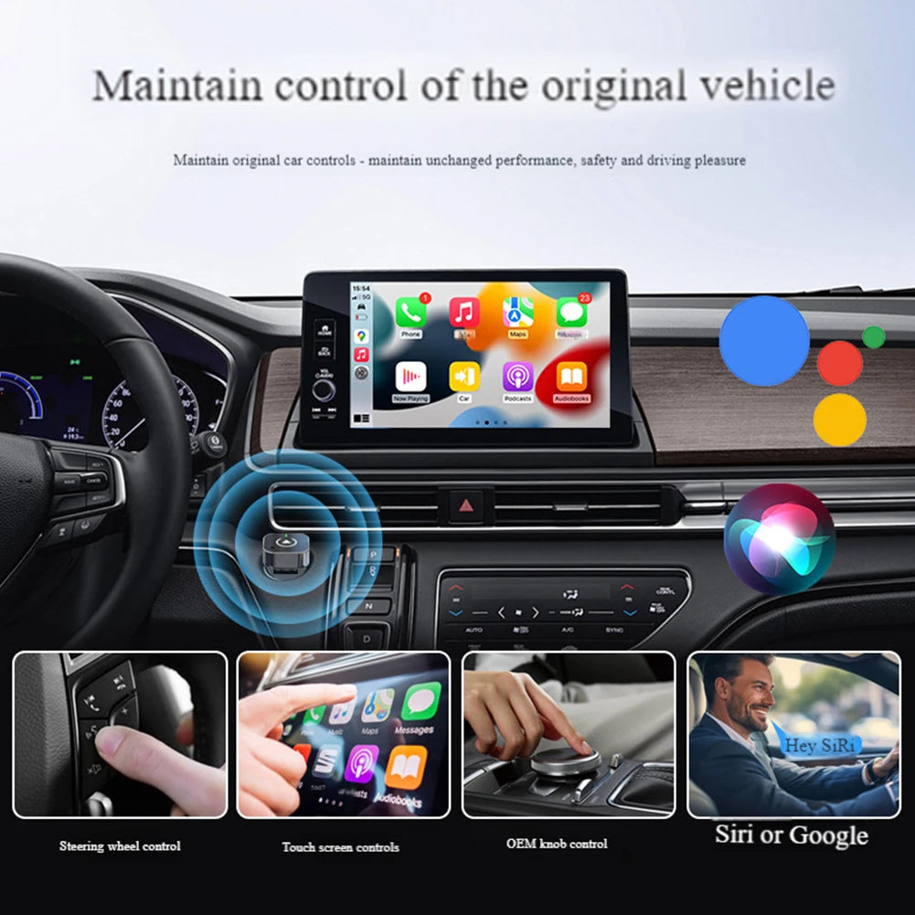 2 in 1 Wireless CarPlay Android Auto Adapter Smart Box Convert Wired To Wireless Smart USB Dongle Auto Connect for Factory Wired