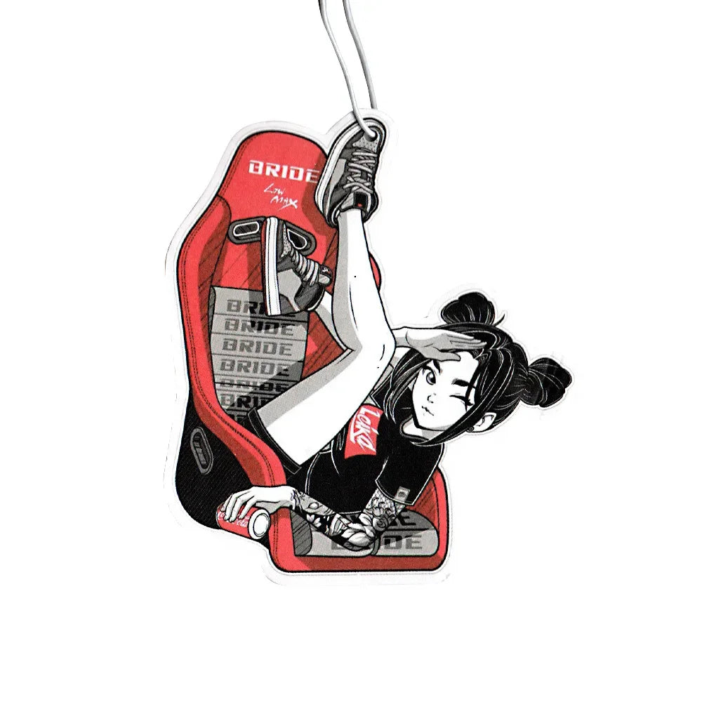 New Car Air Freshener Sexy Anime Girl Hanging Rearview Mirror Perfume Turbo Brake Disc Absorber Solid Paper JDM Accessories