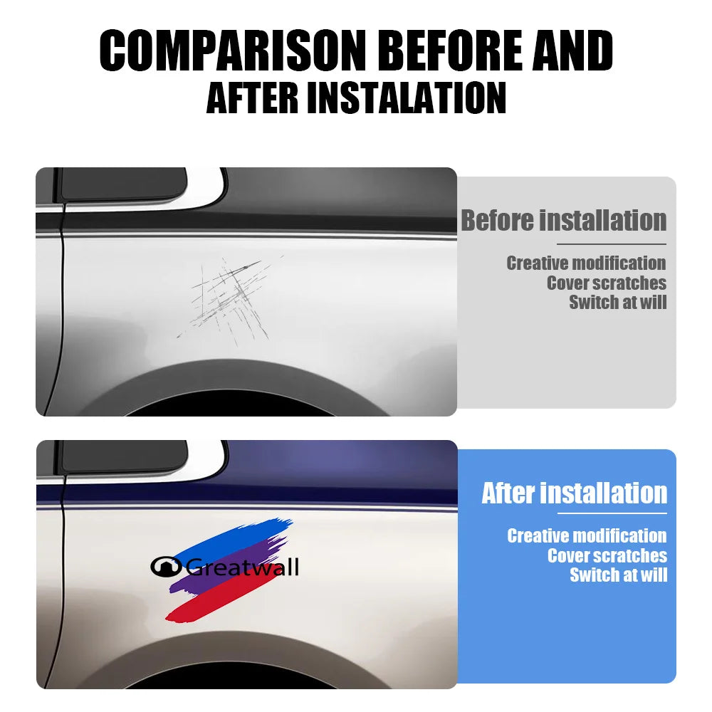 Personalized Tricolor Car Body Sticker Decal Auto Styling Decoration Accessories For BMW Audi Mercedes Ford Toyota Subaru Nissan