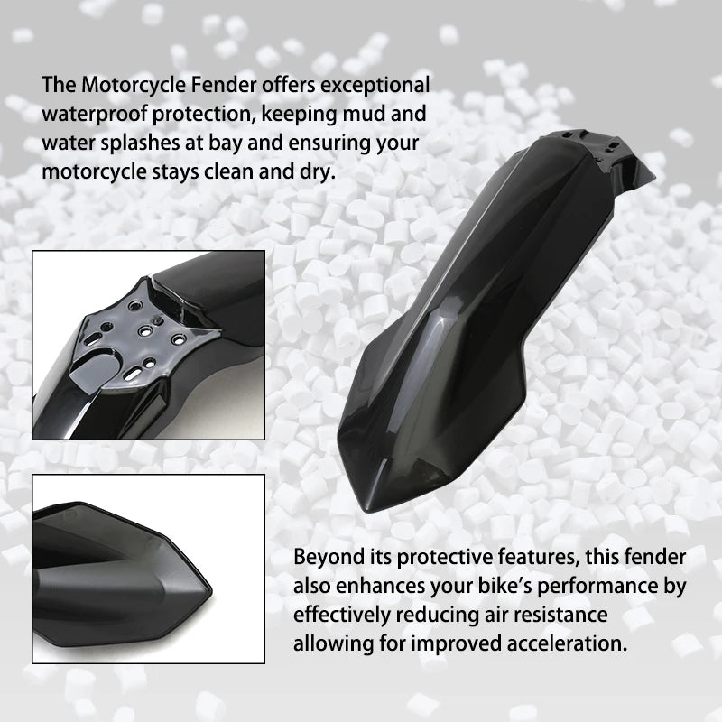 LINGQI RACING Motorcycle Front Fender Black Protector Wheel Mud Guards For QD-EM2.0 BAOCL CHEERDMOTO Tuttio Soleil 01 Dirt Bike