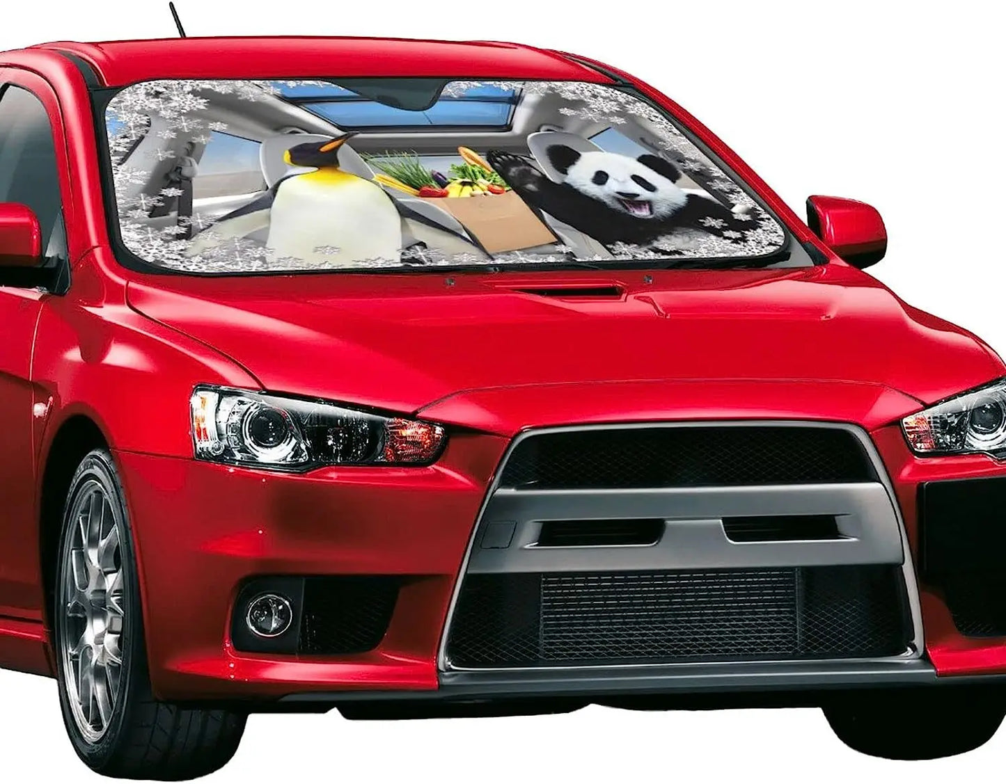 Car Windshield Sun Shade Foldable Panda Penguin Car Sunshade Cover UV Block for Car Front Windshield Sun Shade for Vehicles
