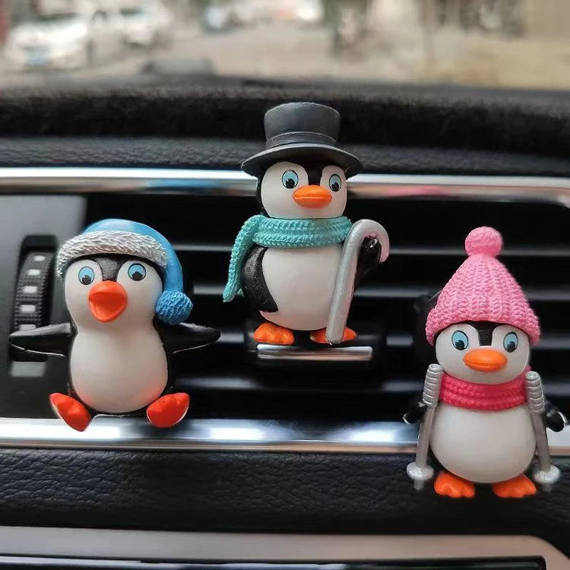 Cute Cartoon Little Penguin Car Air Freshener Car Air Conditioning Outlet Aromatherapy Perfume Diffuser Auto Interior Decoration
