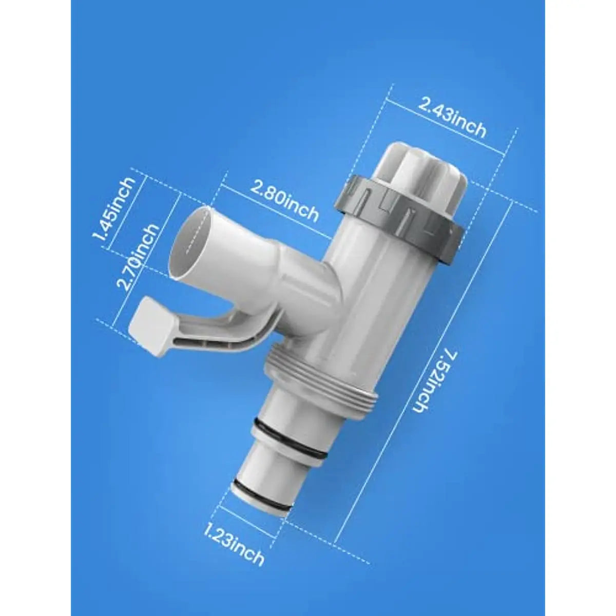 1.25" & 1.5" Swimming Pool Pipe Support with Plunger Valve Replacement for Above Ground Pool Fittings(1 PCS)