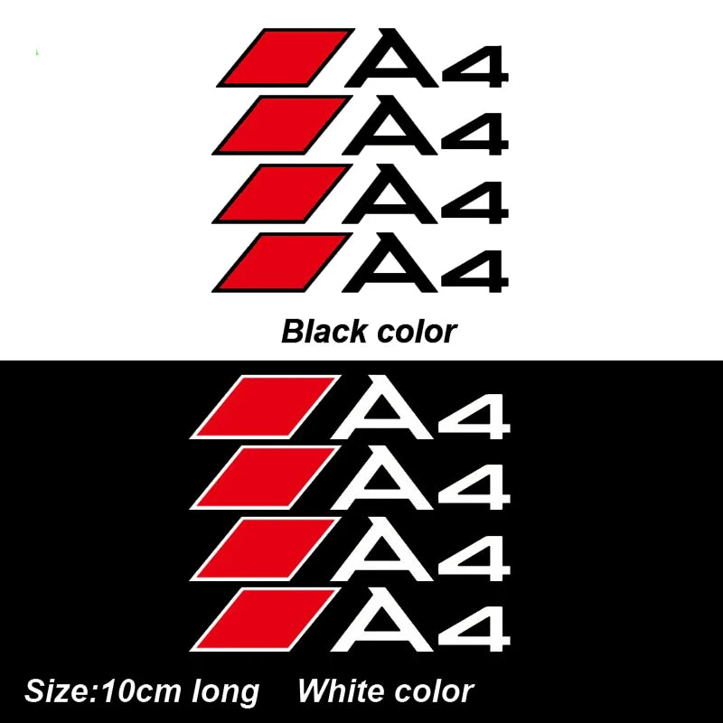 4pcs Car rim sticker for Audi A3 A4 A5 A6 A7 A8 TT Q3 Q5 Q7 Q8 A1 B5 B6 B7 B8 B9 8P 8V 8L C6 C5 C7 4F Reflective Car Decals