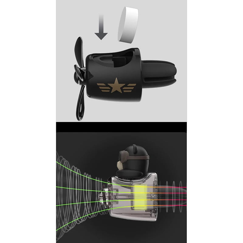 Car Air Freshener Aromatherapy Pilot Rotating Propeller Air Outlet Fragrance Flavor Bear Pilot Car Accessories 자동차 공기 청정기