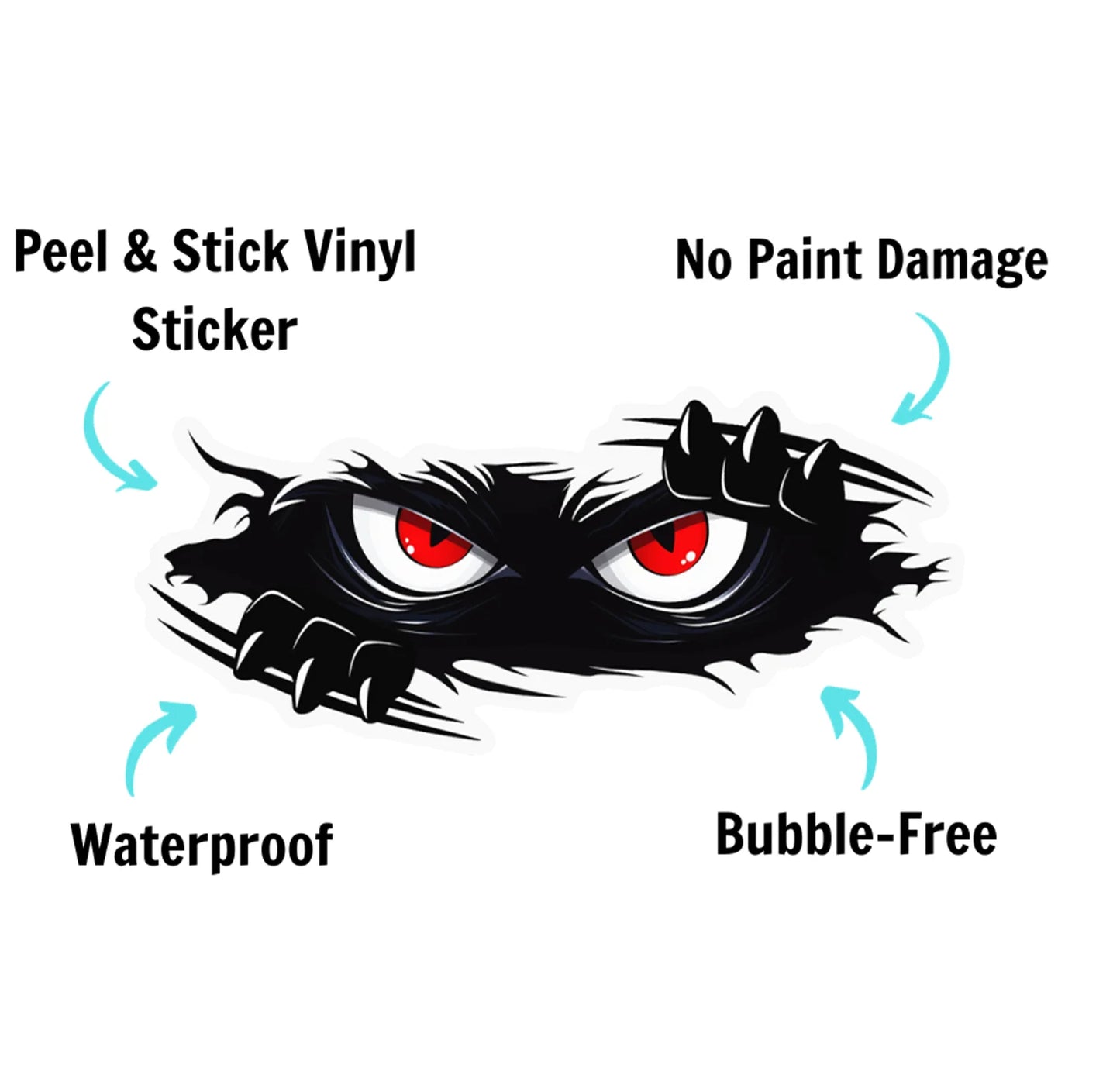3Pcs Funny Monster Sticker Waterproof 3D vinyl self adhesive funny anime cute Auto Peeking Monster car stickers