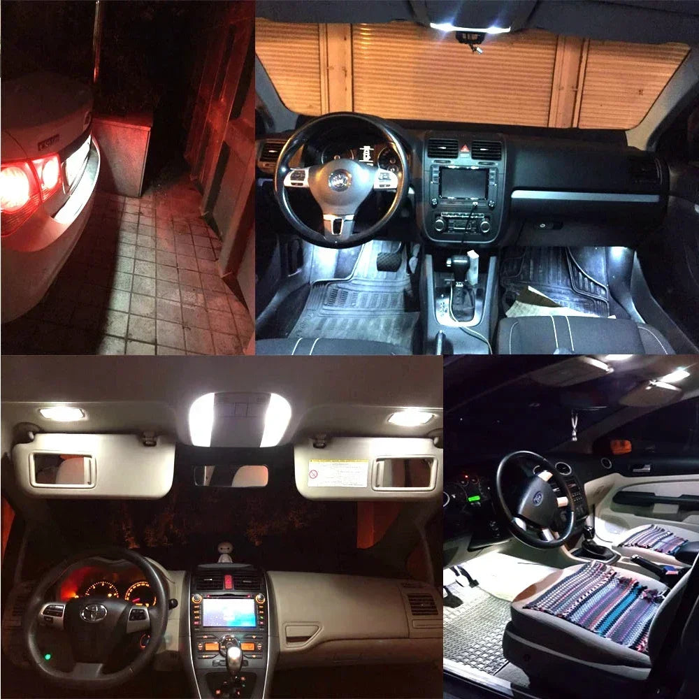 2Pcs Interior Reading Light T10 31mm 39mm 41mm DC12V White 3528 8SMD LED Top Door Dome Light Reading Lights Interior Lighting