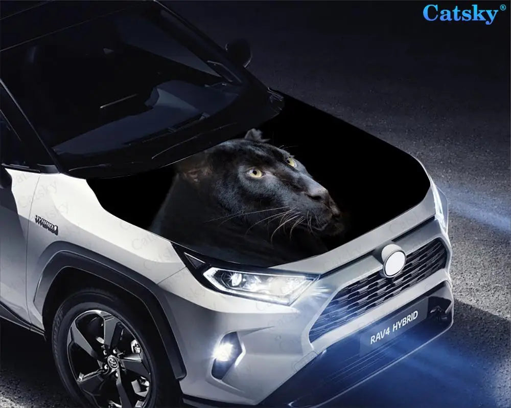 Animal - Black Panther Car Hood Vinyl Stickers Wrap Vinyl Film Engine Cover Decals Sticker Universal Car Hood Protective Film
