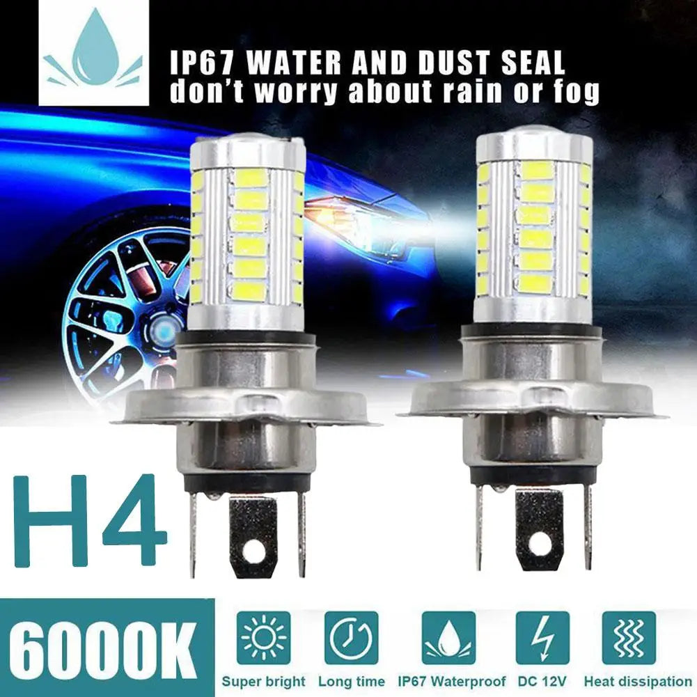 Car Led Fog Light H4 Brake Reversing Light Super Bright Consumption Led Headlight Headlight Low Energy Motorcycle Accessori Z5o1