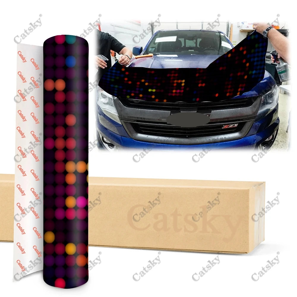 Abstract Dots Art Print Car Hood Vinyl Stickers Wrap Vinyl Film Engine Cover Decals Sticker on Car Auto Accessories