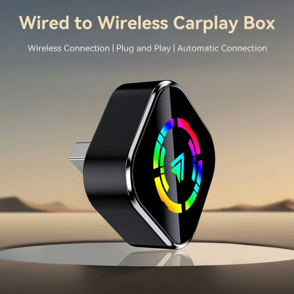 2 in 1 Wired to Wireless CarPlay Adapter Plug & Plug Bluetooth WiFi Auto Connect Converts for Wired CarPlay/Andriod Auto Car