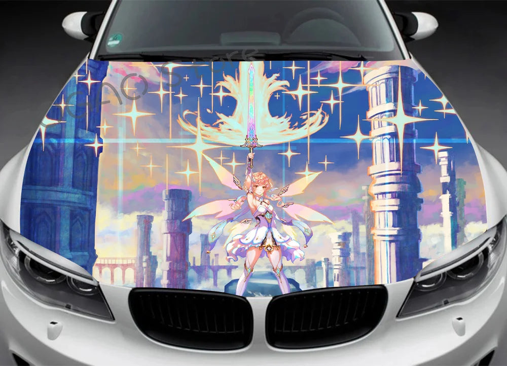 Genshin Impact Car Hood Decal, Vinyl, Sticker, Abstract Cool, Graphic, Wrap Decal, Truck Decal, Truck Graphic, Bonnet Decal
