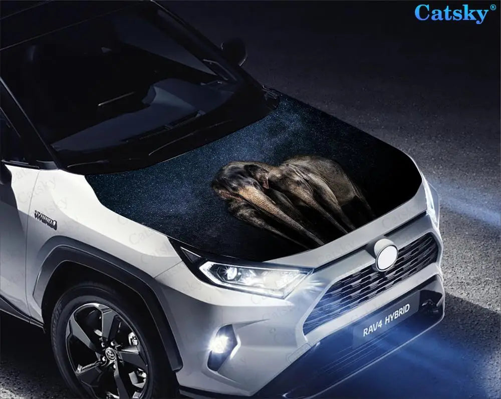 Animal - Elephant Car Hood Vinyl Stickers Wrap Vinyl Film Engine Cover Decals Sticker Universal Car Hood Protective Film