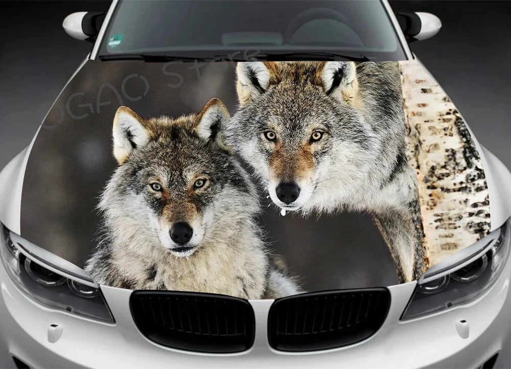 Wolf Car Hood Decal, Vinyl, Sticker, Abstract Cool, Graphic, Wrap Decal, Truck Decal, Truck Graphic, Bonnet Decal