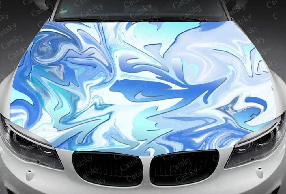 Modern Abstract Art Print Car Hood Vinyl Stickers Wrap Vinyl Film Engine Cover Decals Sticker on Car Auto Accessories