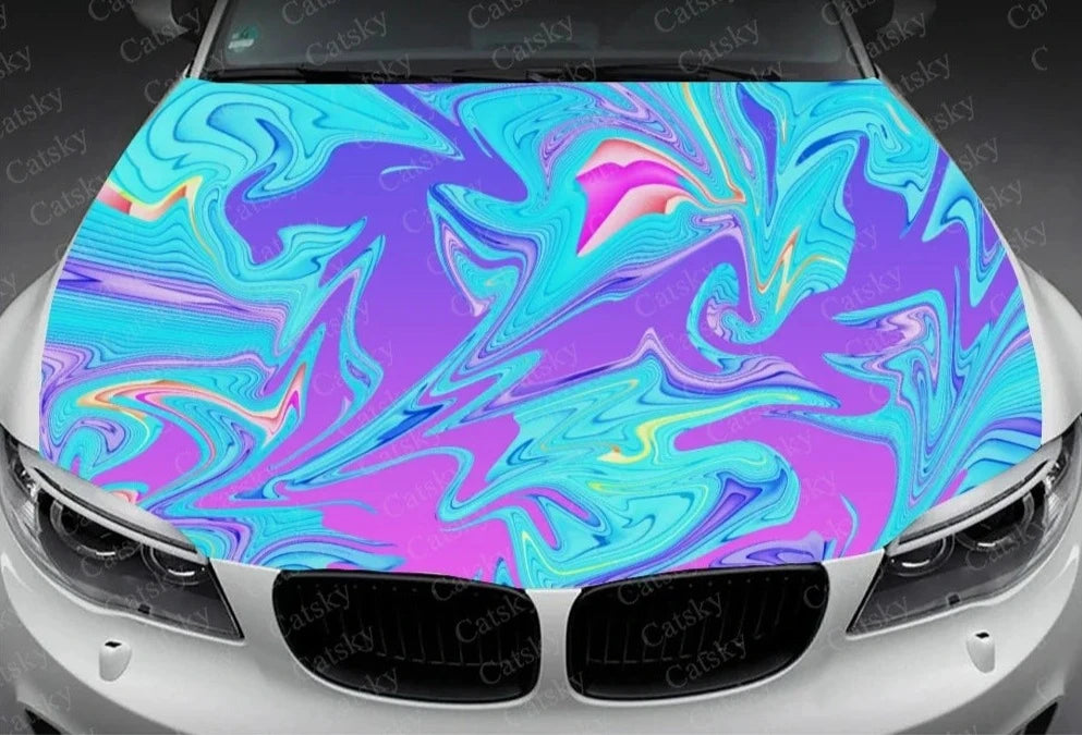Modern Abstract Art Print Car Hood Vinyl Stickers Wrap Vinyl Film Engine Cover Decals Sticker on Car Auto Accessories