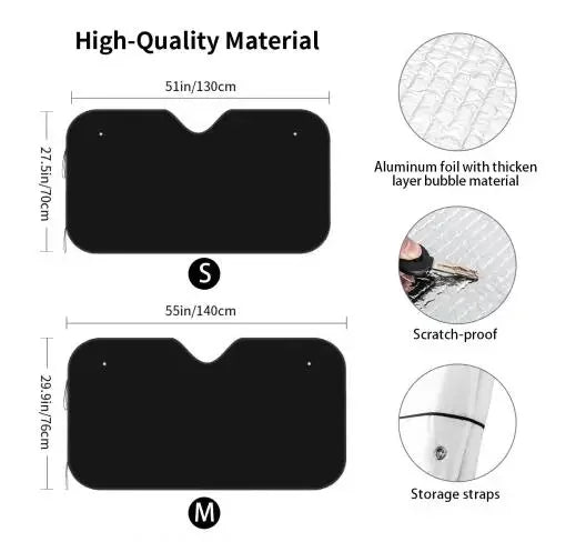 Gentle Skull Front Windshield Sun Shade Accordion Folding Auto Sunshade for Car Truck SUV Blocks UV Rays Sun Visor Protector