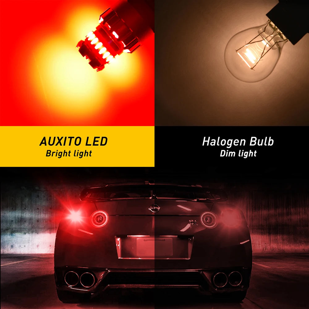 AUXITO 2X P21W BA15S LED 1156 7506 BAY15D 1157 P21/5W LED Bulbs Super Bright Car Lights Red White Brake Lights Reverse Lamp DRL