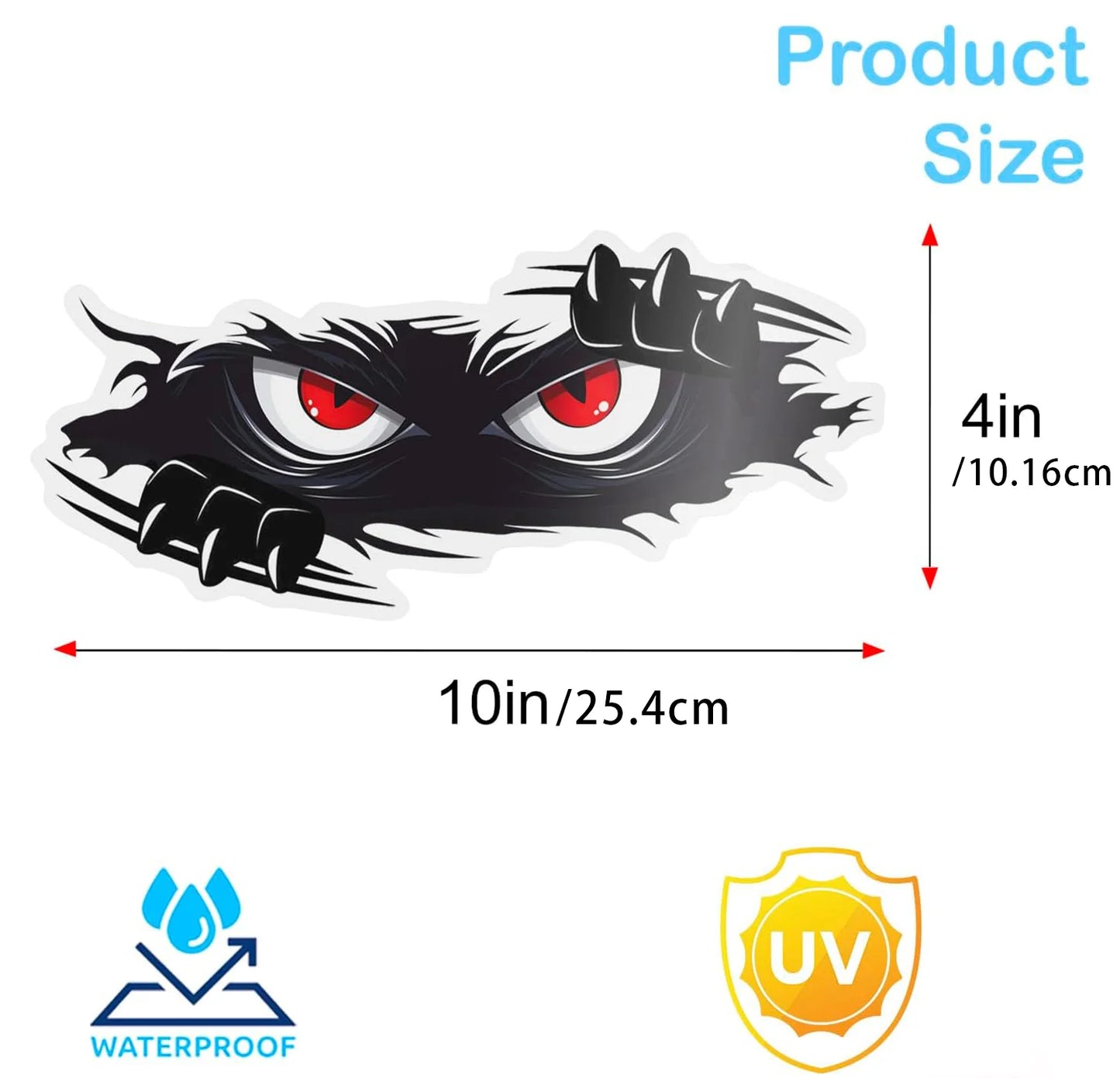 3Pcs Funny Monster Sticker Waterproof 3D vinyl self adhesive funny anime cute Auto Peeking Monster car stickers