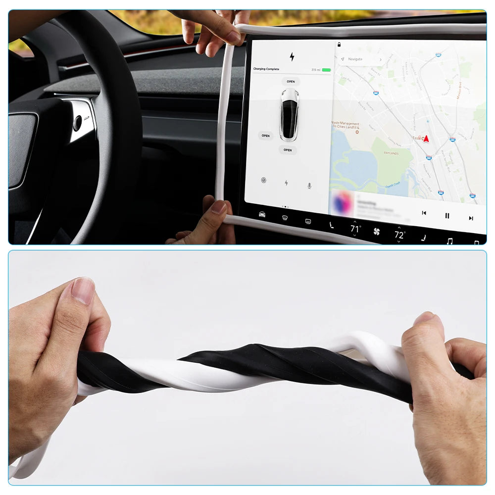 For Tesla Highland Screen Protector Silicone Frame Display Edge Body Cover Central Control Accessories For Tesla Model 3 Y