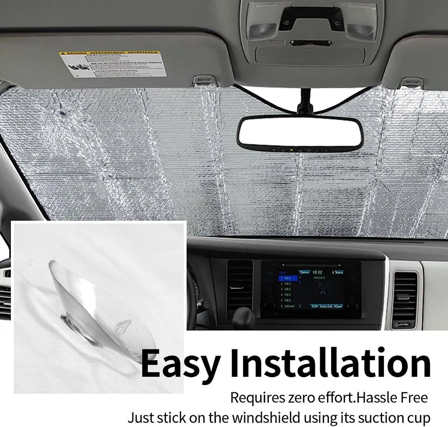 Funny Skull Driving Car Windshield Sun Shade Gothic Hippie Skeleton Sun Visor Protector Front Window Shade Keeps Out UV Rays