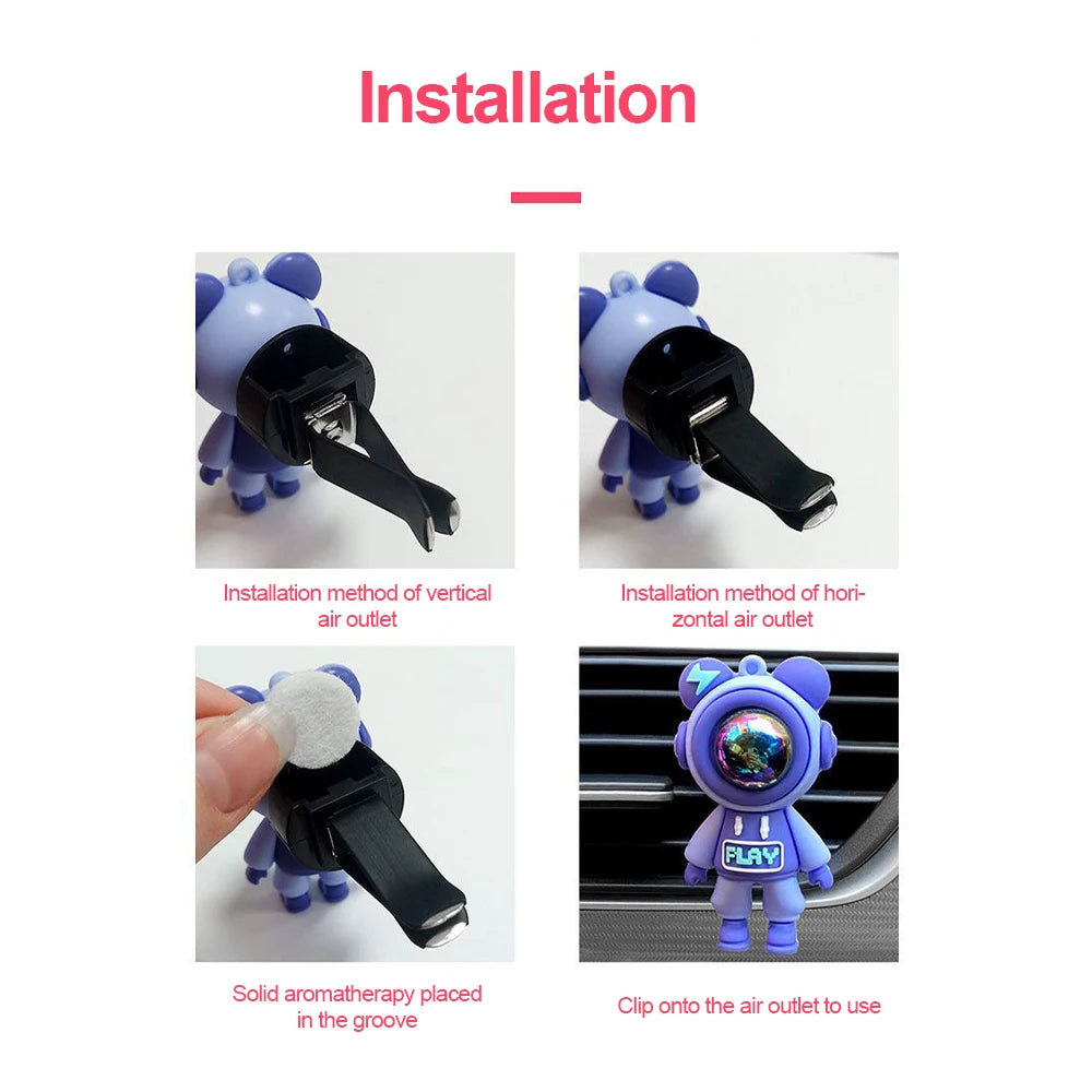 Car Air Outlet Perfume Clip Cartoon Astronaut Air Freshener Conditioning Air Outlet Car Aromatherapy Car Interior Accessories
