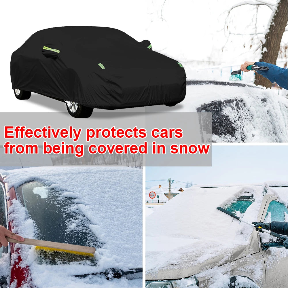 190T Car Cover Outdoor Protection Waterproof Anti Snow Sun Shade Anti UV Dustproof Auto Exterior Styling M/L/XL/XXL For Seda