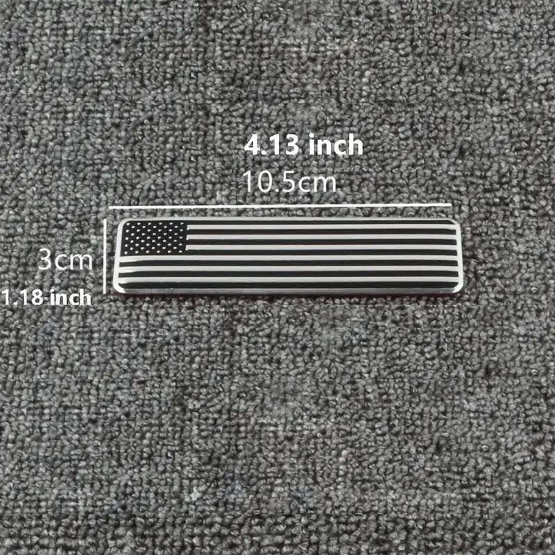 2pcs Metal Black American USA Flag Map Emblems Car Trunk Emblem Badge Decal Sticker For Car Motorcycle Bike Car Accessories