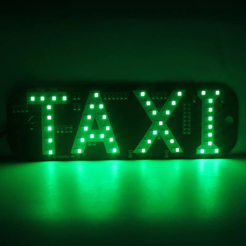 Taxi Light,Dual Colors Taxi LED Sign Decor, 2 Color Changeable Taxi LED Light, Hook On Car Window With USB (Red And Green, USB)