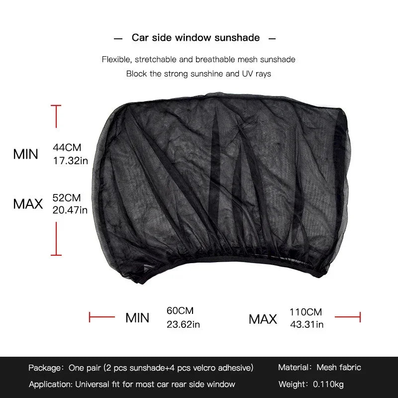 NEW 2pcs Car Sun Shade Styling Accessories Auto UV Protect Curtain Side Window Sunshade Mesh Sun Visor Protection Window Films