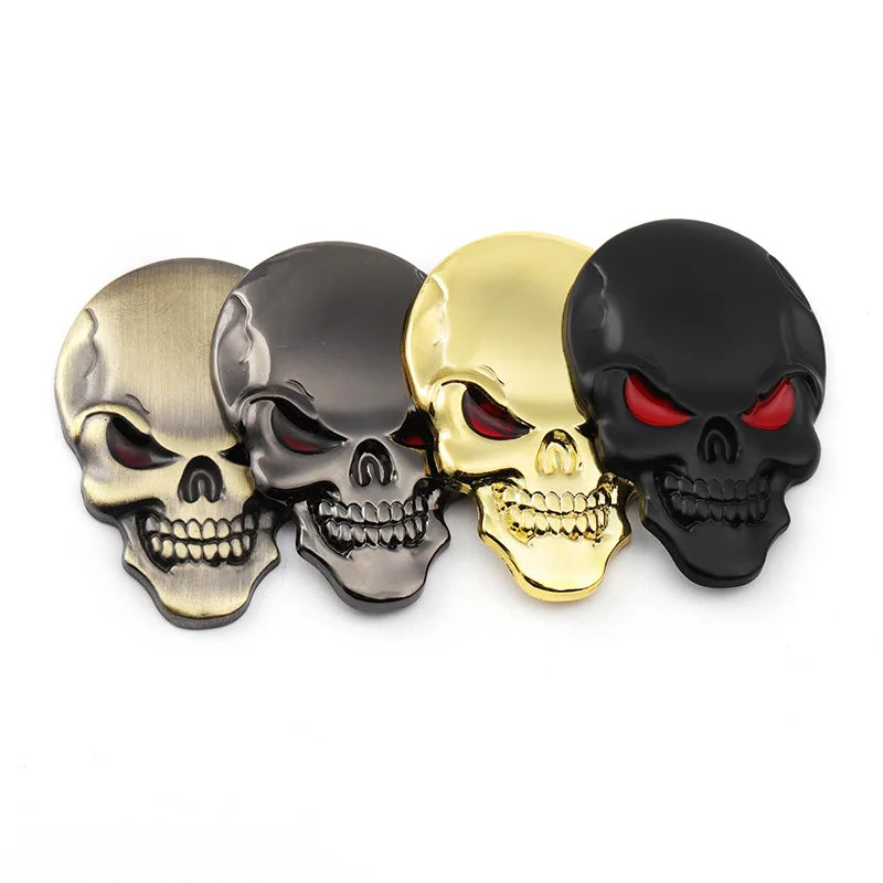 Metal 3D Skull Head Car Sticker Badge Emblem Auto Trunk Sticker for BMW Audi Ford Jeep Honda Volkswagen Mercedes Opel Dodge KIA
