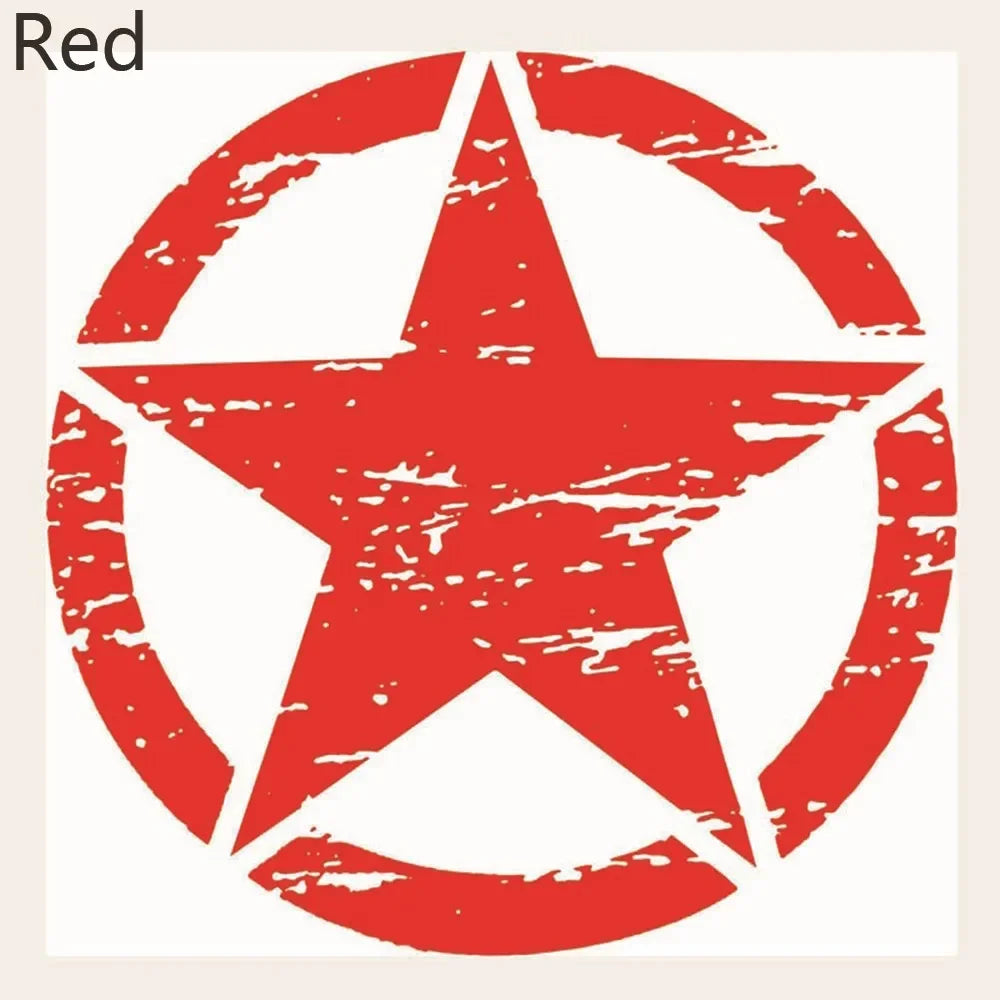 15cm Army Star Hood Off Road Graphic Decal for Jeep Wrangler Automobiles Cute, Stickers on Car Products Sticker Accessories PVC