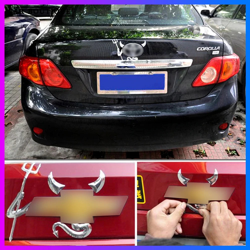 KUNFINE 1pc Cute 3D Devil Style Demon Car Stickers Auto Emblem Logo Car Styling Paper Decoration, Car LOGO Sticker hot selling