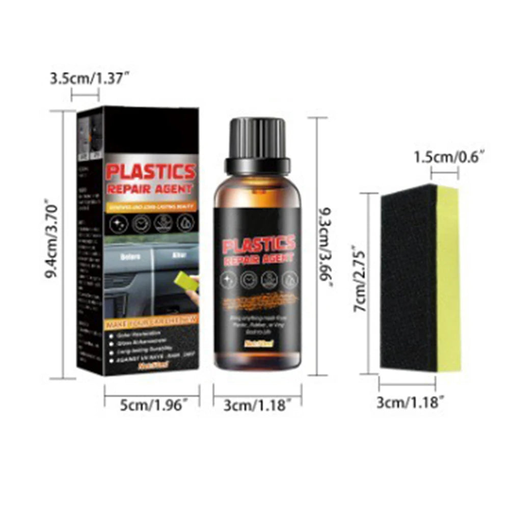 1Pcs 50mL Car Interior Plastic Leather Restorer Refurbishment Paste Sponge ABS Car Paint Protection Spray Cleaning Care Agents