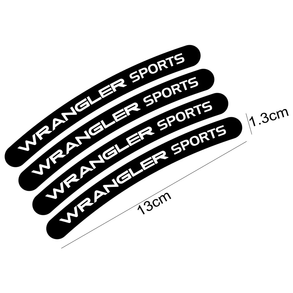 4Pcs Car Wheel Rim Sticker Auto Accessories For Jeep Patriot Wrangler Cherokee Compass TrailHawk Rubicon Liberty Commander