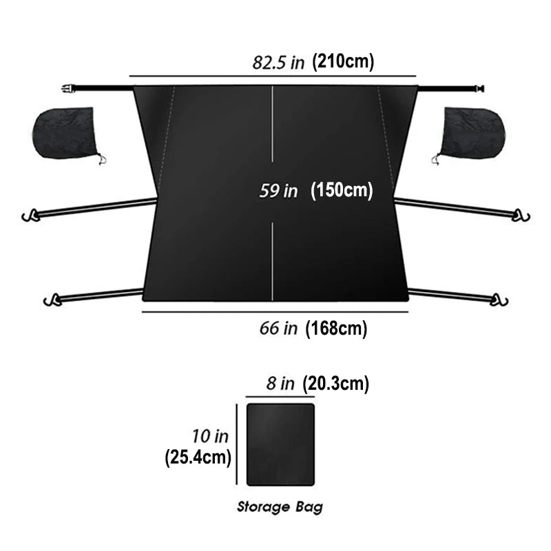 Universal Car Front Windshield Cover Snow Car Cover Sunshield Dust Waterproof Windscreen Protection Outdoor Exterior Protector