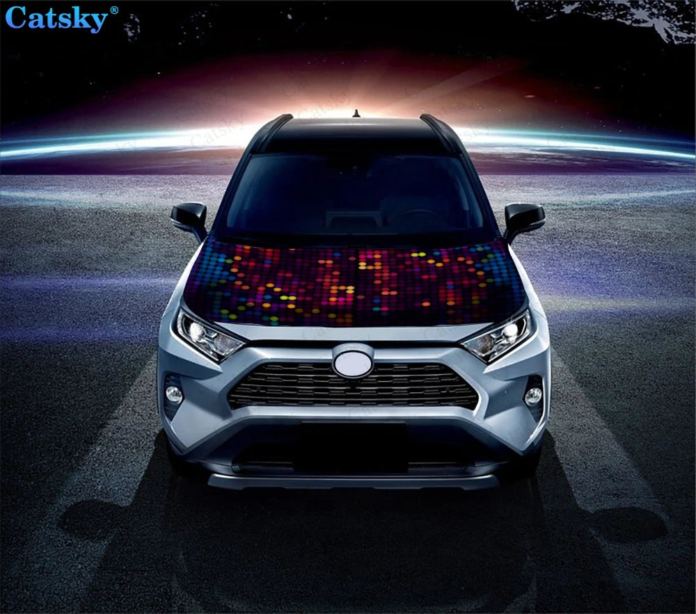 Abstract Dots Art Print Car Hood Vinyl Stickers Wrap Vinyl Film Engine Cover Decals Sticker on Car Auto Accessories