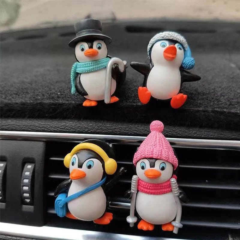 Cute Cartoon Little Penguin Car Air Freshener Car Air Conditioning Outlet Aromatherapy Perfume Diffuser Auto Interior Decoration