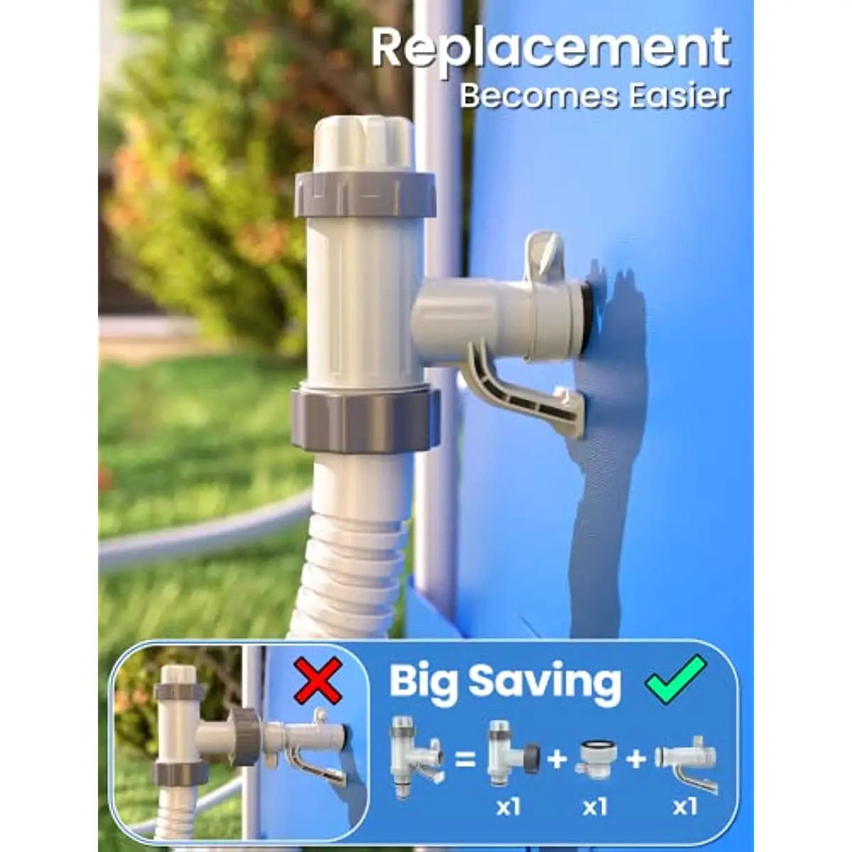 1.25" & 1.5" Swimming Pool Pipe Support with Plunger Valve Replacement for Above Ground Pool Fittings(2 PCS)