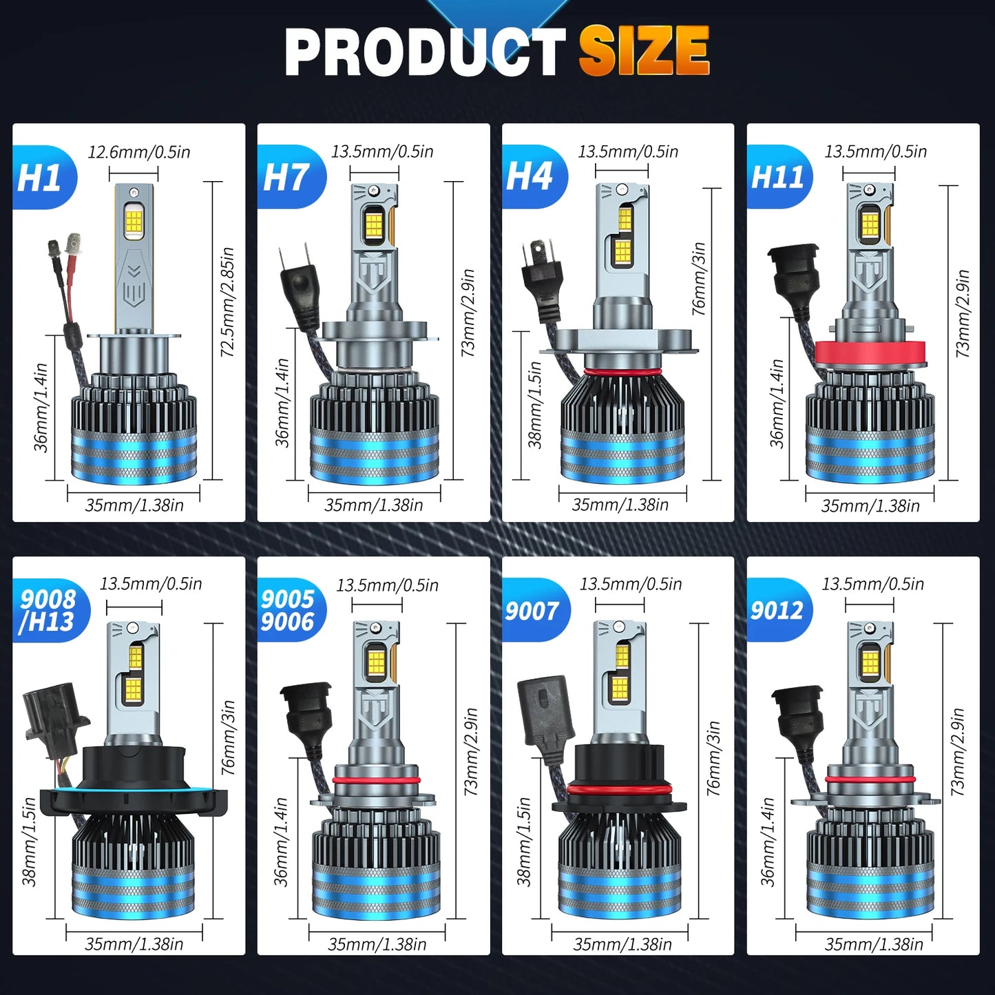 HYNBYZJ 520W H7 H1 H8 H9 H11 Lights 180000LM LED Car Headlight Hb3 Hb4 9005 9006 9012 9007 9008 H4 Led Lights for Auto Lamp