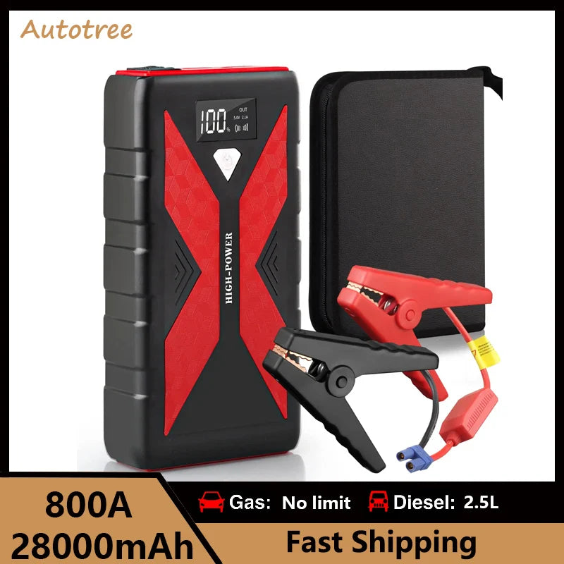 28000mAh 800A Car Jump Starter Power Bank X8 Portable Car Battery 12V Booster Charger Starting Device Car Buster Starter